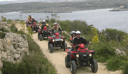 Gozo by Quad Bike + Boat Trip to Comino Caves